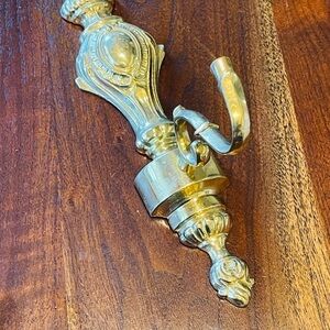 Vintage Gorgeous Solid Brass Wall Hook 10” tall